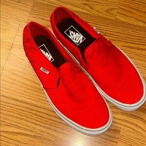 Vans  ERA Red Slip-On Canvas Loafers size 11